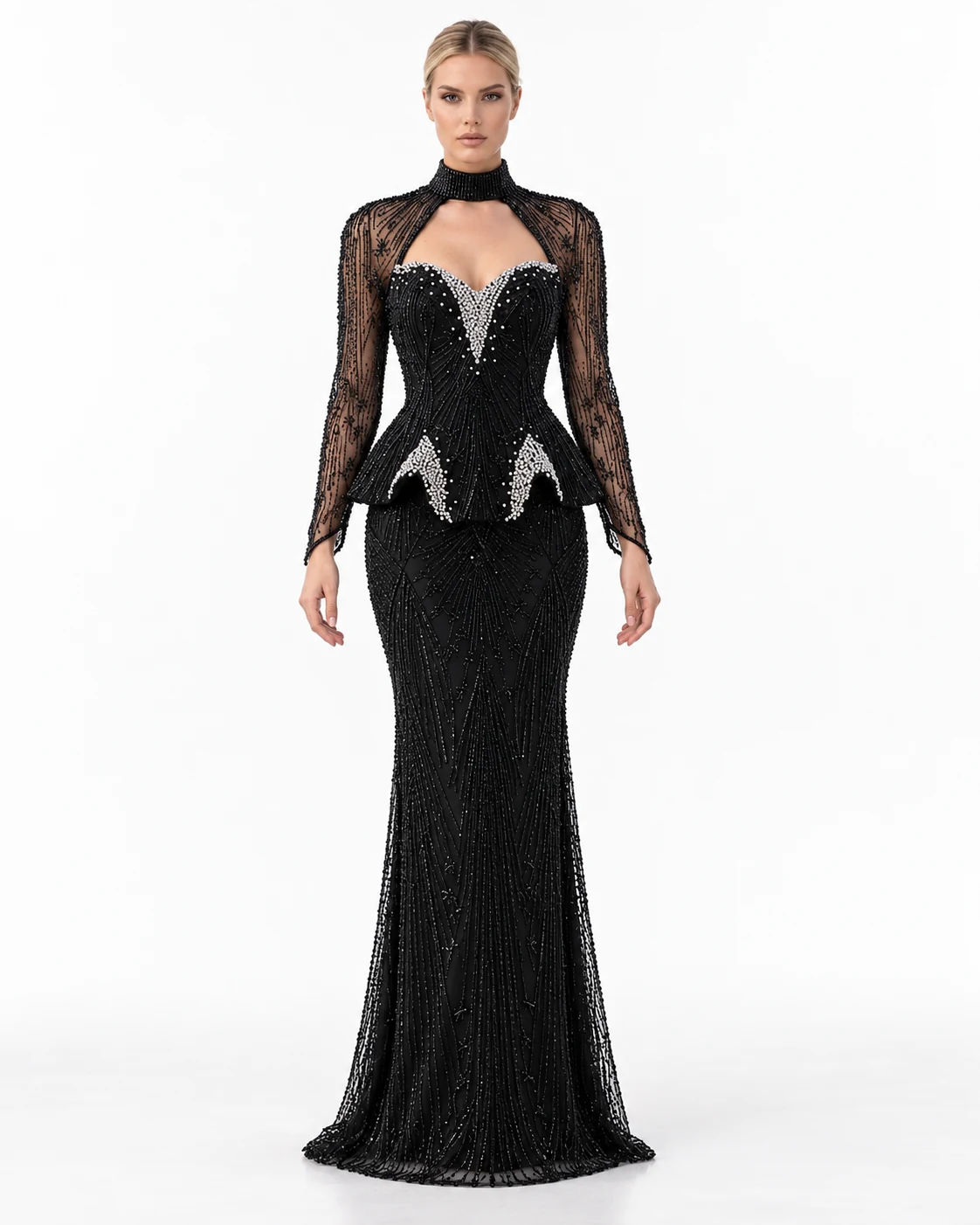 BLACK KEYHOLE DRESS — Црна