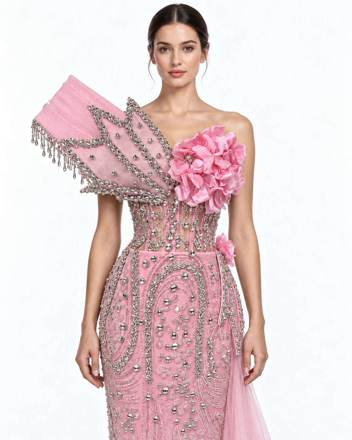 PINK ROSE WING GOWN — Розова