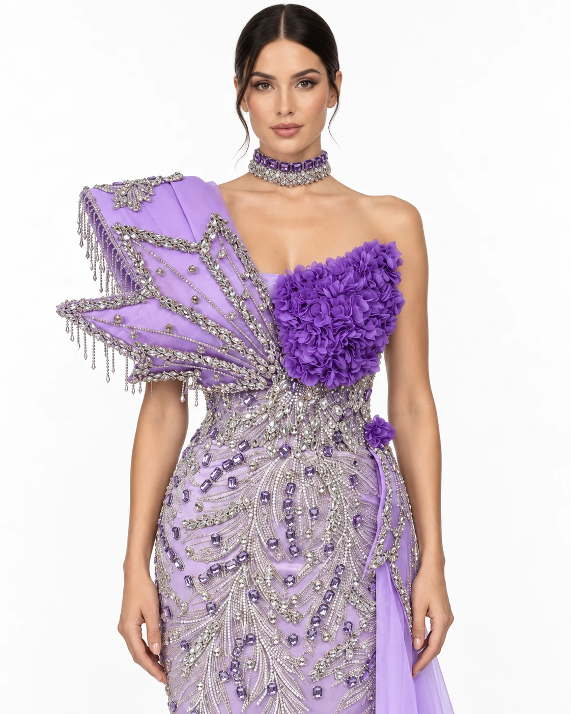 LILAC PETAL WING GOWN — Лила