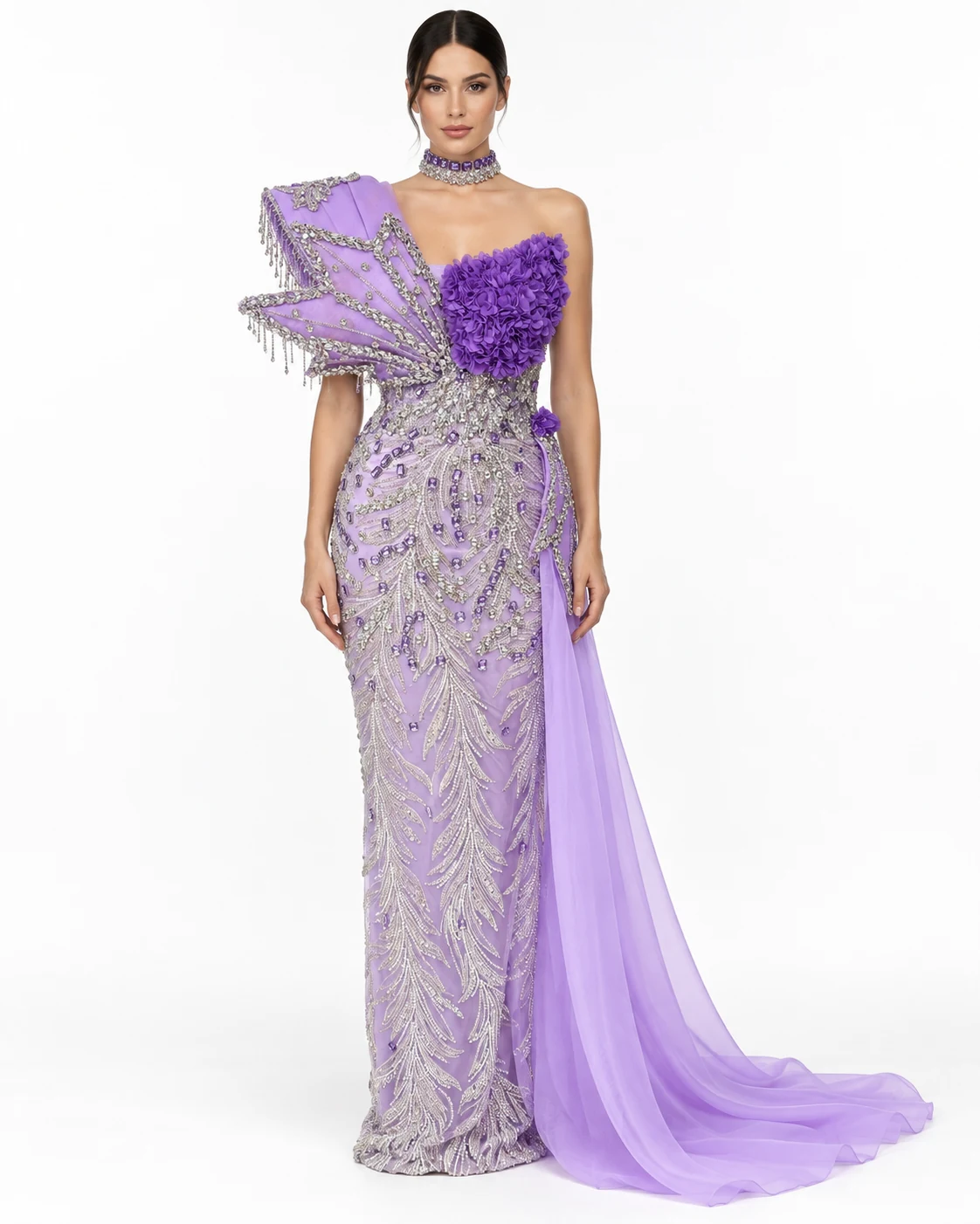 LILAC PETAL WING GOWN — Jargavan