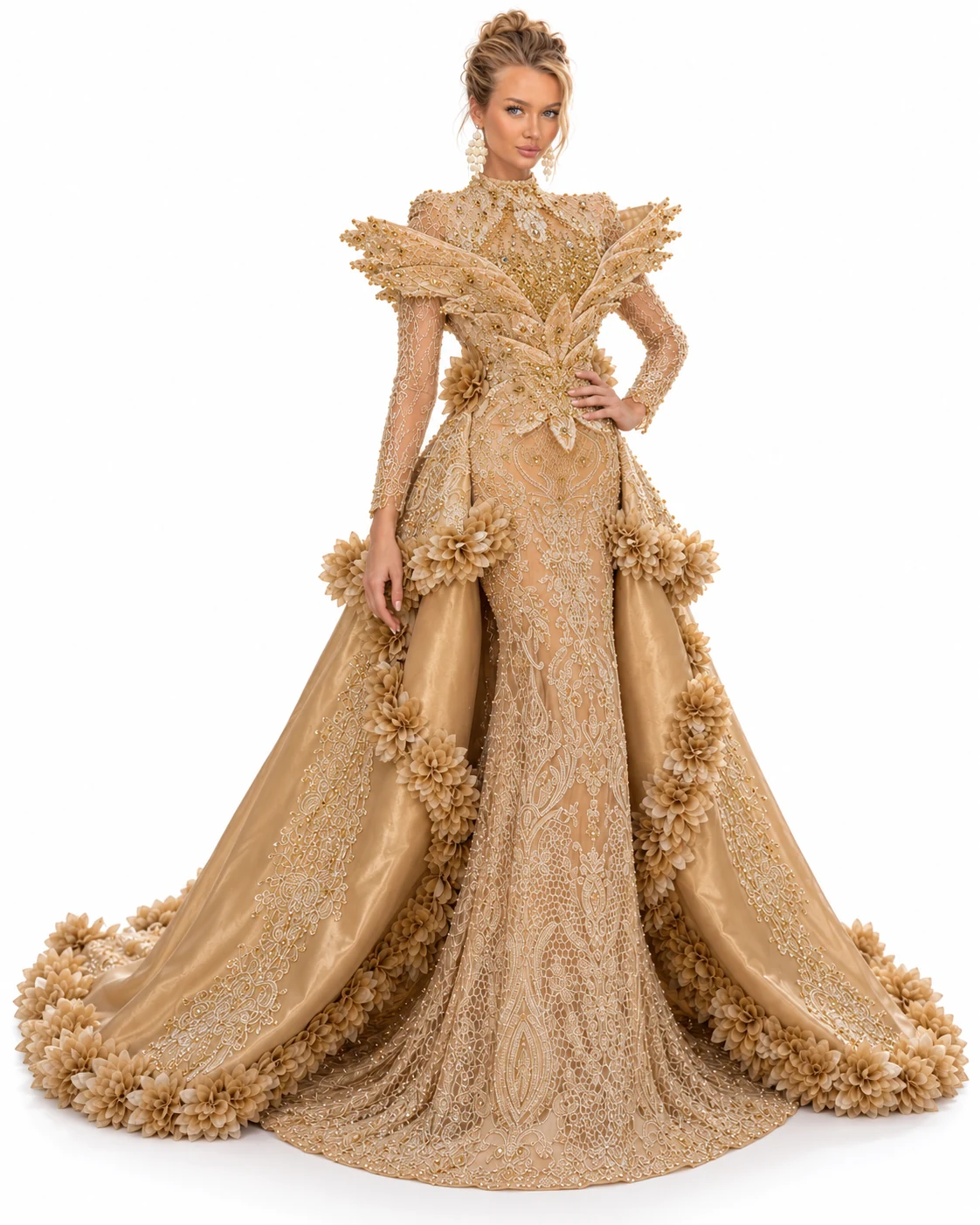 GOLD LEAF BIB GOWN — Злато