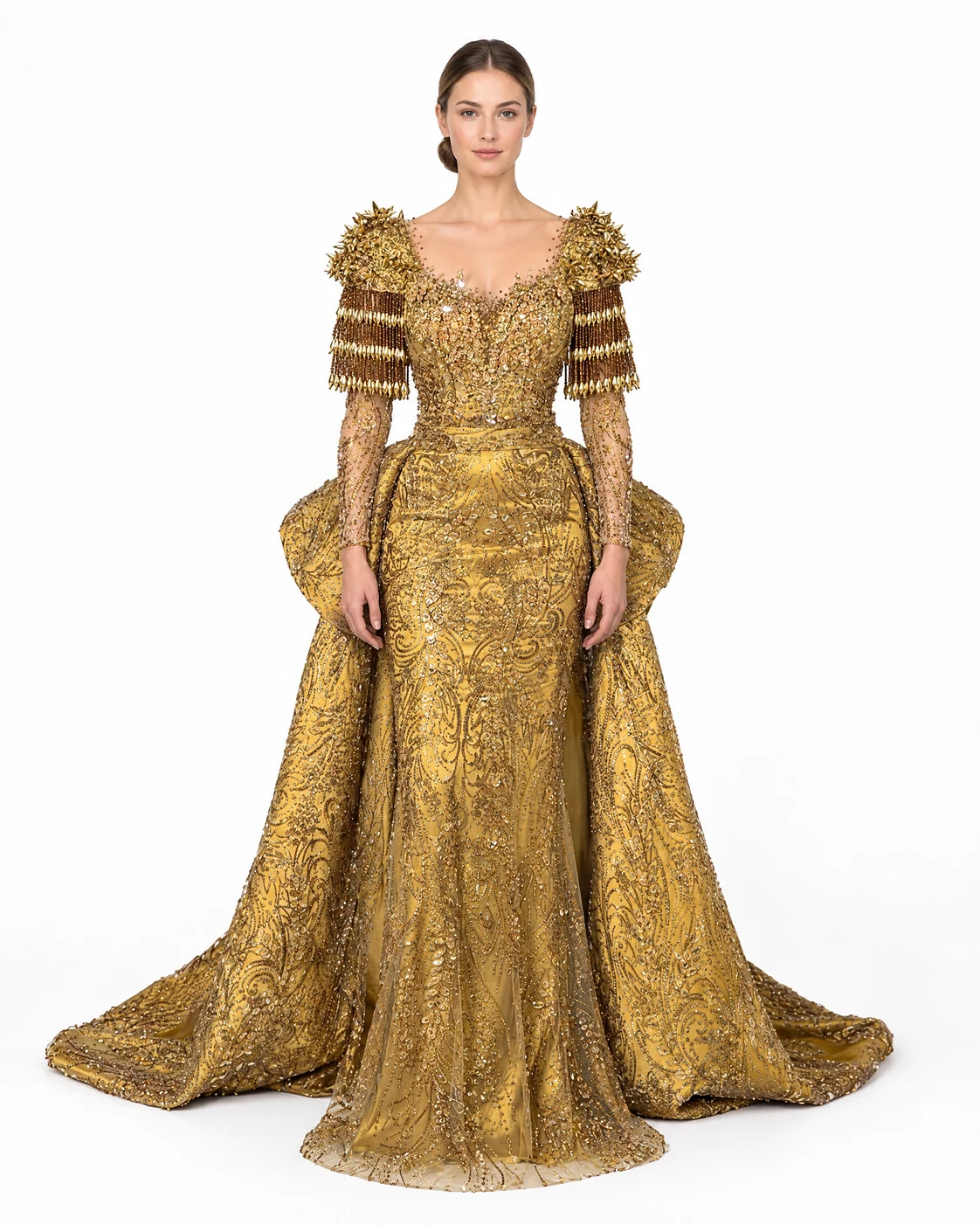 ANTIQUE GOLD SPIKED GOWN — Antik altın